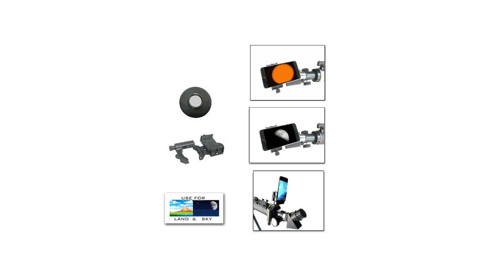 Galileo Telescope 800mm x 72mm + Smart Phone Adapter + Solar Filter Caps, Black, NSN N, SS-872SF