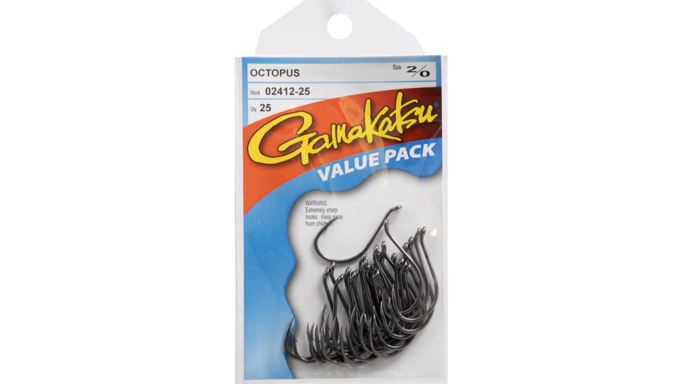 Gamakatsu Black Octopus Hook 25 Pack - #2/0 078217
