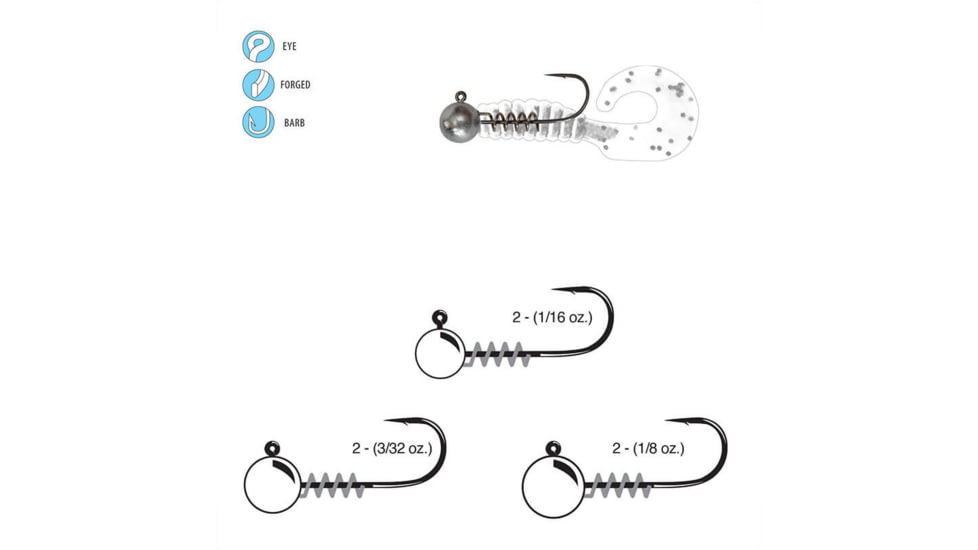 Gamakatsu Crappie Jig Head NS Black 2-1/8oz 507409-1/8