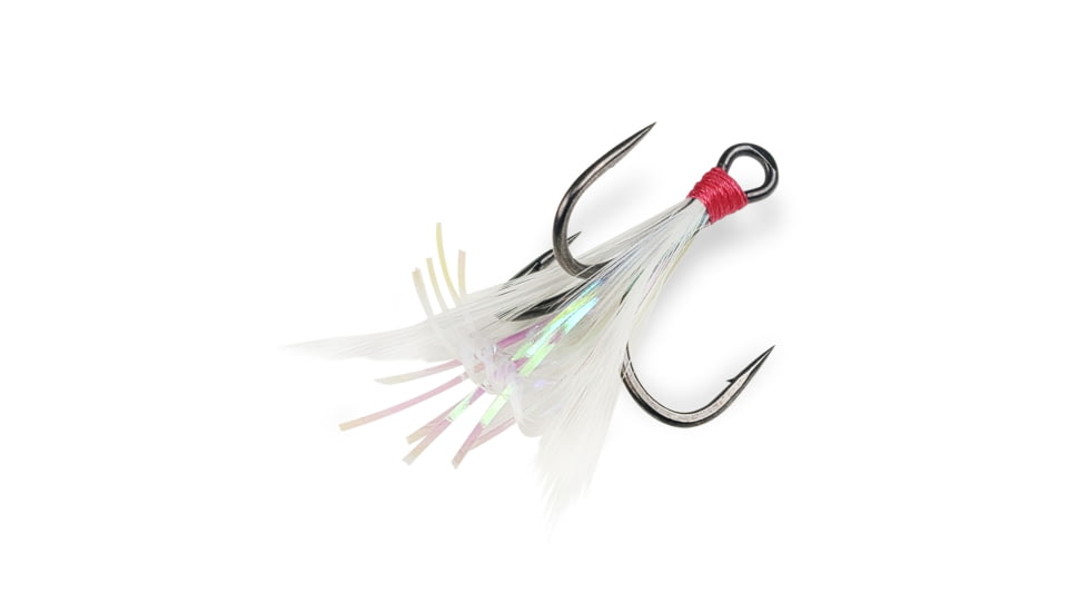 Gamakatsu Feathered Treble MH, Size 1, White/Tinsel, 417210-WT