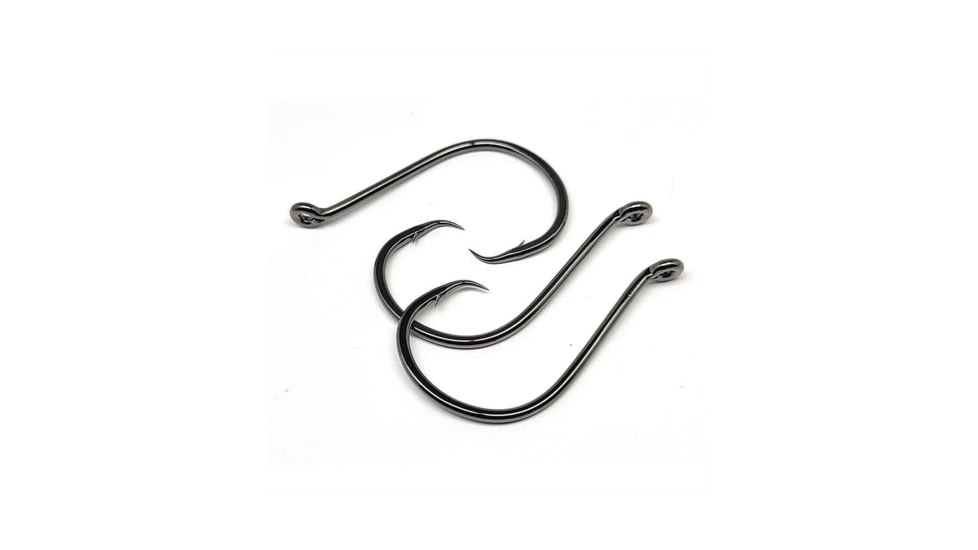 Gamakatsu Octopus Circle Offset-Point Nano Alpha Fishing Hook, Size 1/0, Black, 208211