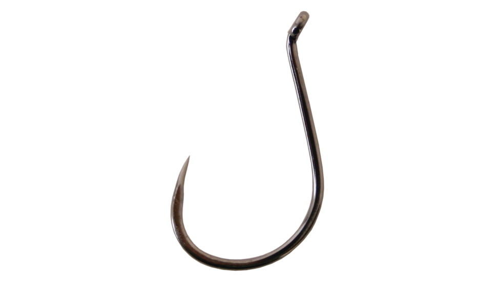 Gamakatsu Octopus Hook, Barbless, Needle Point Offset, Ringed Eye, NS Black, Size 4, 25 per Pack, 75408-25