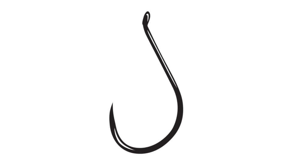 Gamakatsu Octopus Hook, Barbless, Needle Point Offset, Ringed Eye, NS Black, Size 5/0, 25 per Pack, 75415-25