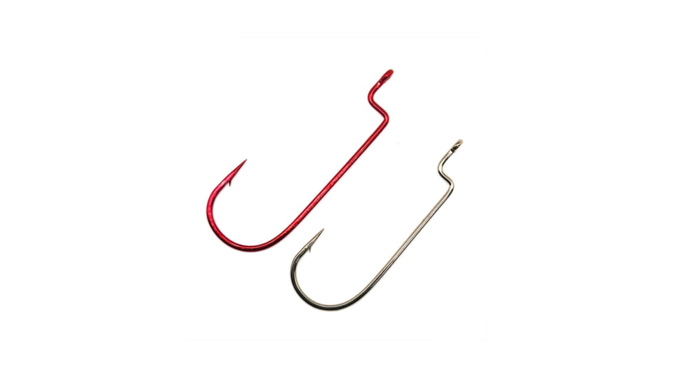 Gamakatsu Offset Shank, Round Bend Nano Alpha Worm Hook, Size 5/0, Black, 54215