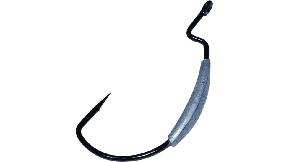 Gamakatsu Weighted Monster Hook, Needle Point, Extra Wide Gap, Ringed Eye, NS Black, Size 5/0, 3 per Pack, 283415-1/4