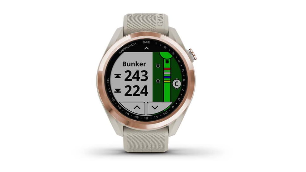 Garmin Approach S42 GPS Smartwatch, Rose Gold with Light Sand Band, 010-02572-12