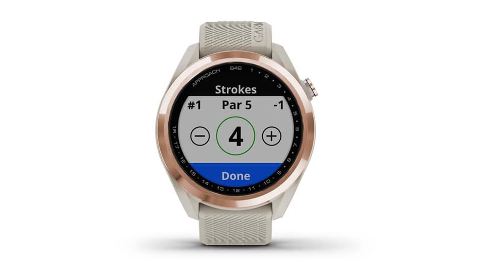 Garmin Approach S42 GPS Smartwatch, Rose Gold with Light Sand Band, 010-02572-12