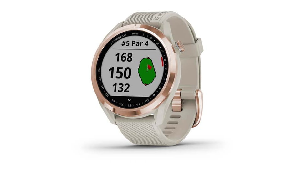 Garmin Approach S42 GPS Smartwatch, Rose Gold with Light Sand Band, 010-02572-12