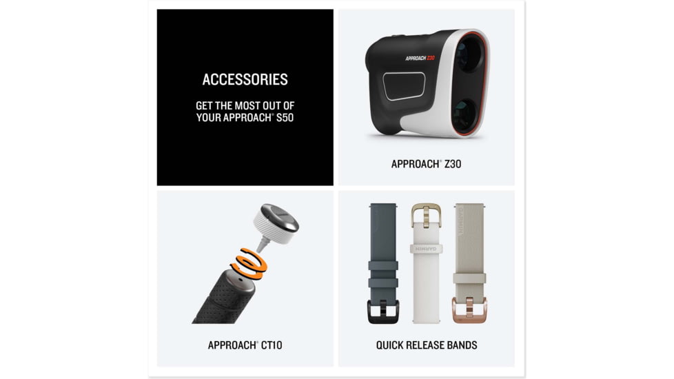 Garmin Approach S50 GPS Golf SmartWatch, Ivory, 010-03010-01