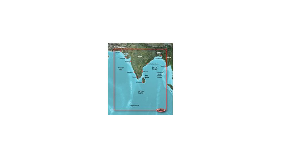 Garmin BlueChart g2 Indian Subcontinent v2010.5-v12 microSD Card w/SD Adapter 010-C0755-20