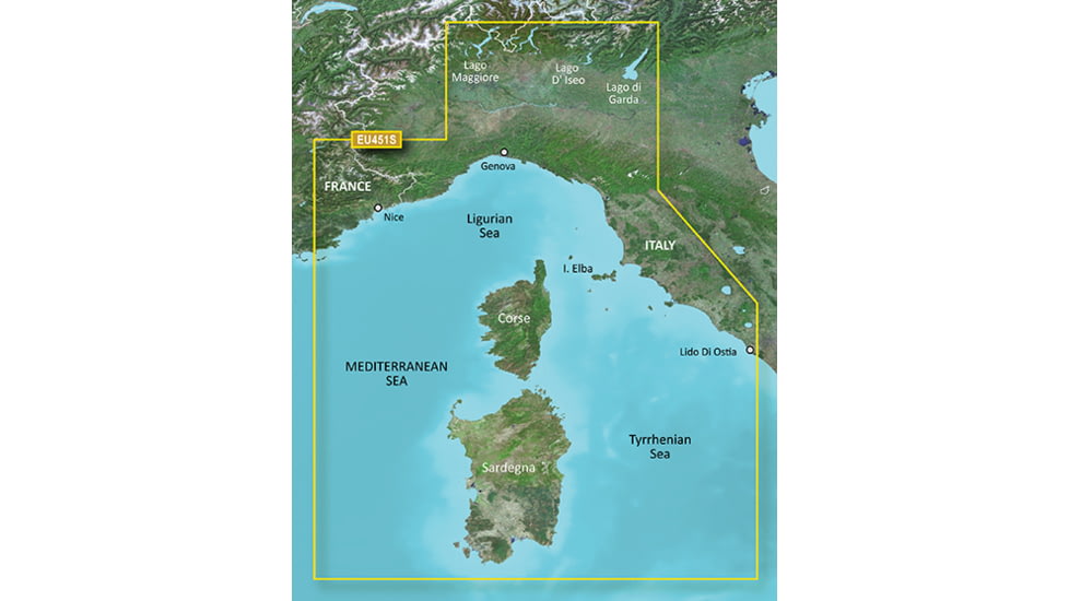 Garmin BlueChart g2 Vision - Ligurian Sea Corsica and Sardinia JUL 08 (EU451S) SD Card 010-C0795-00
