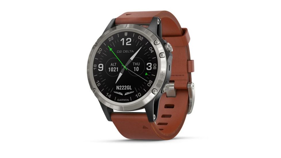Garmin D2 Delta, Sapphire, GPS Watch, Leather, NA, Black/Brown 010-01988-30