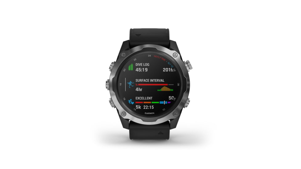 Garmin Descent Mk2, Stainless Steel with Black Band, Stainless/Black, 010-02132-00