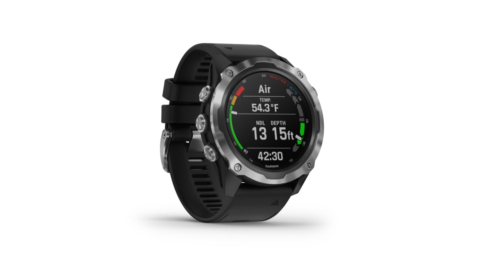 Garmin Descent Mk2, Stainless Steel with Black Band, Stainless/Black, 010-02132-00