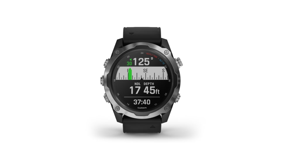 Garmin Descent Mk2, Stainless Steel with Black Band, Stainless/Black, 010-02132-00