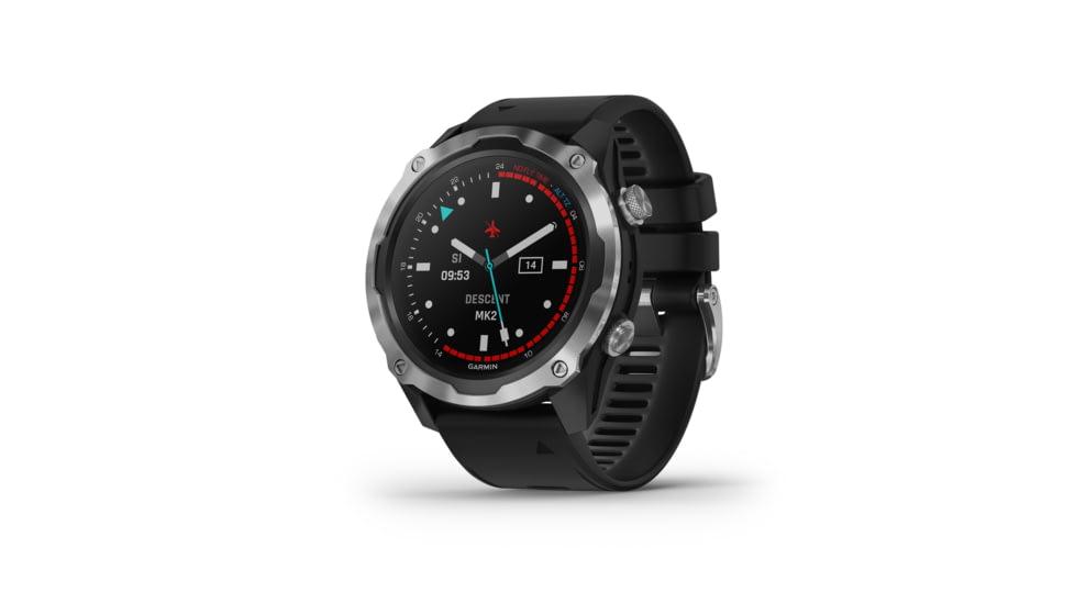 Garmin Descent Mk2, Stainless Steel with Black Band, Stainless/Black, 010-02132-00
