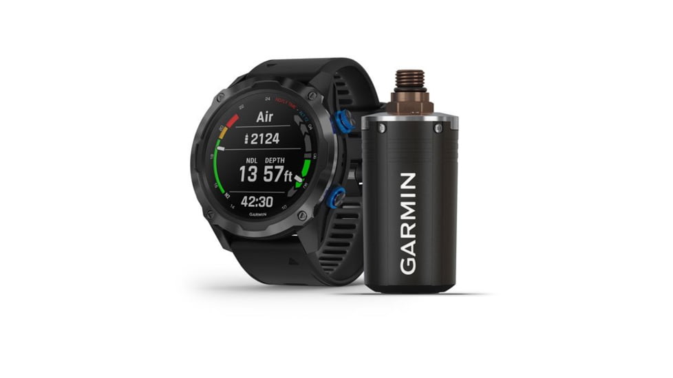 Garmin Descent Mk2i Diving Watch w/ Descent T1 Bundle, Titanium Carbon Gray DLC with Black Band, 010-02132-03
