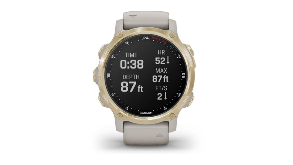 Garmin Descent Mk2S Diving Watch, Light Gold with Light Sand Silicone Band, 010-02403-00