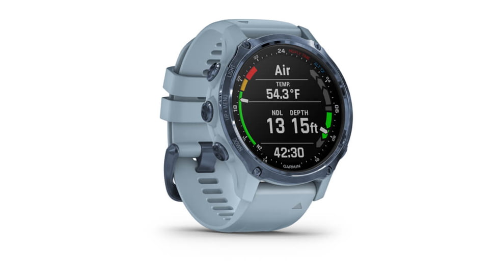 Garmin Descent Mk2S Diving Watch, Mineral Blue with Sea Foam Silicone Band, 010-02403-06
