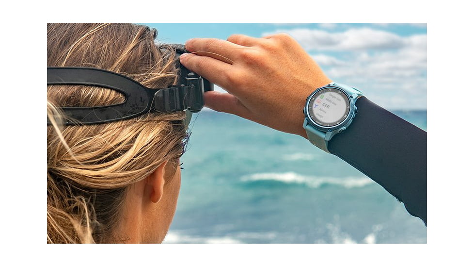 Garmin Descent Mk2S Diving Watch, Mineral Blue with Sea Foam Silicone Band, 010-02403-06