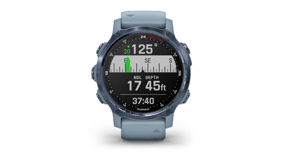 Garmin Descent Mk2S Diving Watch, Mineral Blue with Sea Foam Silicone Band, 010-02403-06