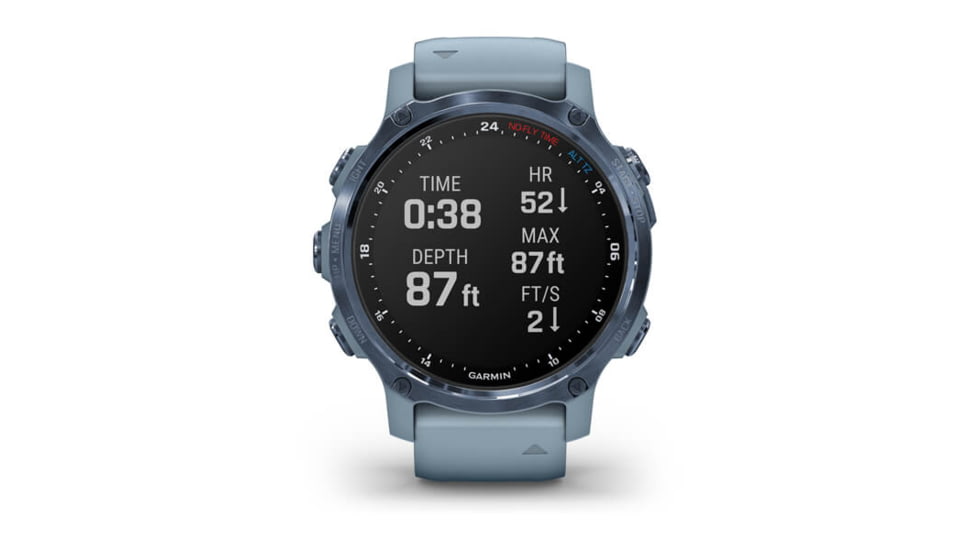 Garmin Descent Mk2S Diving Watch, Mineral Blue with Sea Foam Silicone Band, 010-02403-06