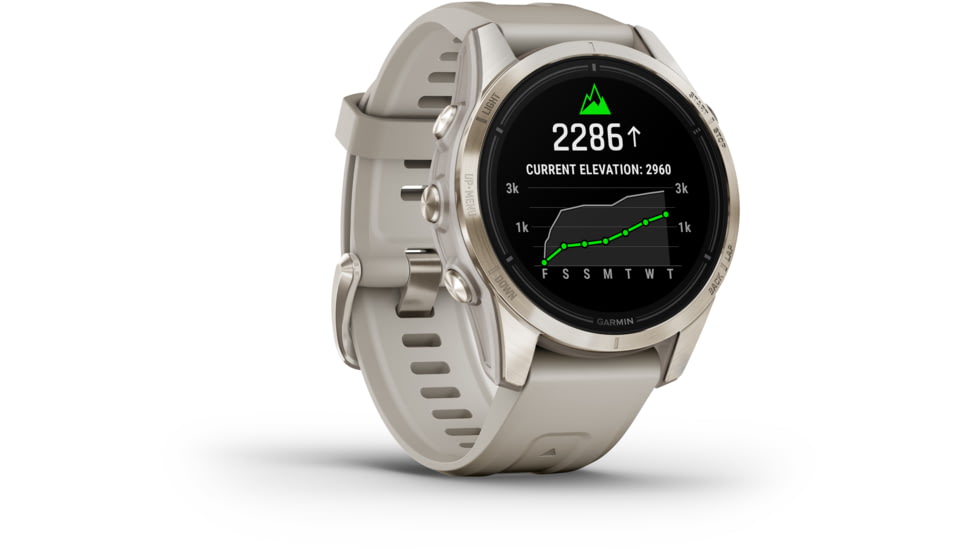 Garmin Epix Pro Gen 2 - Sapphire Edition Watches, 42mm, Soft Gold w/ Light Sand Band, 010-02802-10