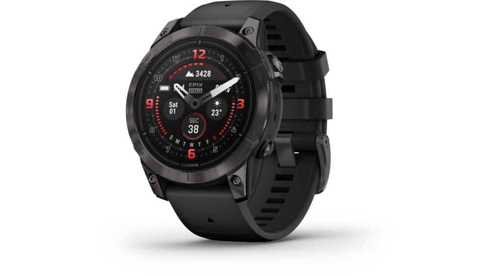 Garmin Epix Pro Gen 2 - Sapphire Edition Watches, 47mm, Carbon Gray DLC Titanium w/ Black Band, 010-02803-10