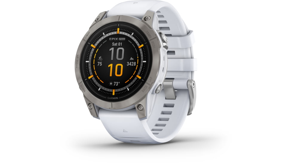 Garmin Epix Pro Gen 2 - Sapphire Edition Watches, 47mm, Titanium w/ Whitestone Band, 010-02803-20
