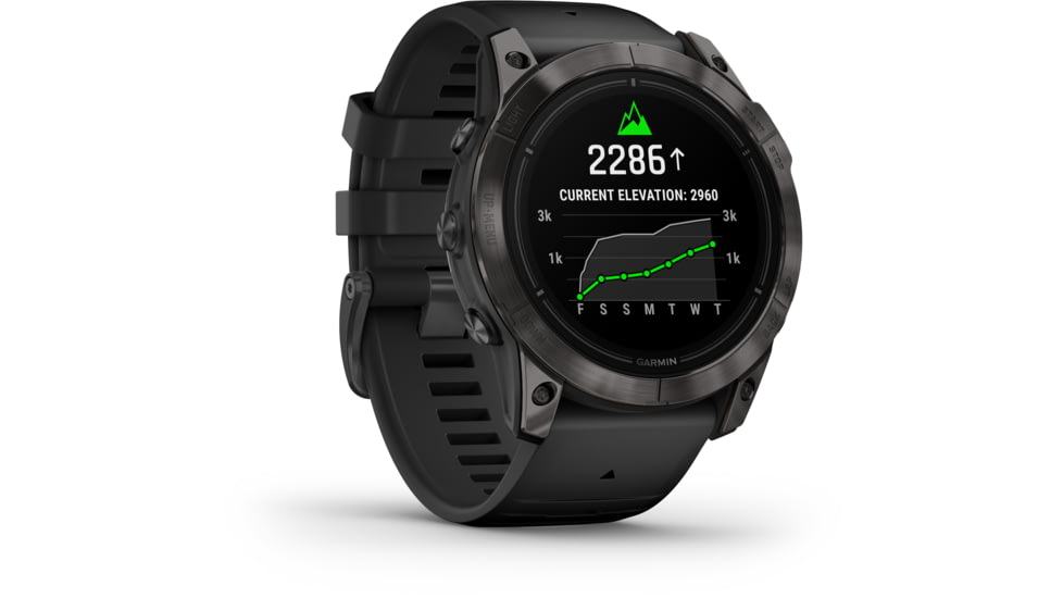 Garmin Epix Pro Gen 2 - Sapphire Edition Watches, 51mm, Carbon Gray DLC Titanium w/ Black Band, 010-02804-00