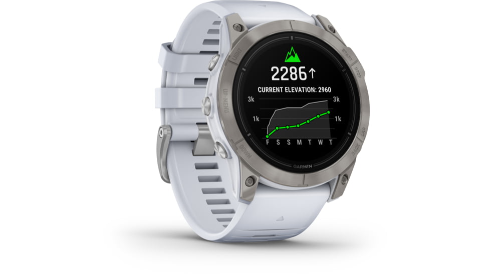 Garmin Epix Pro Gen 2 - Sapphire Edition Watches, 51mm, Titanium w/ Whitestone Band, 010-02804-10