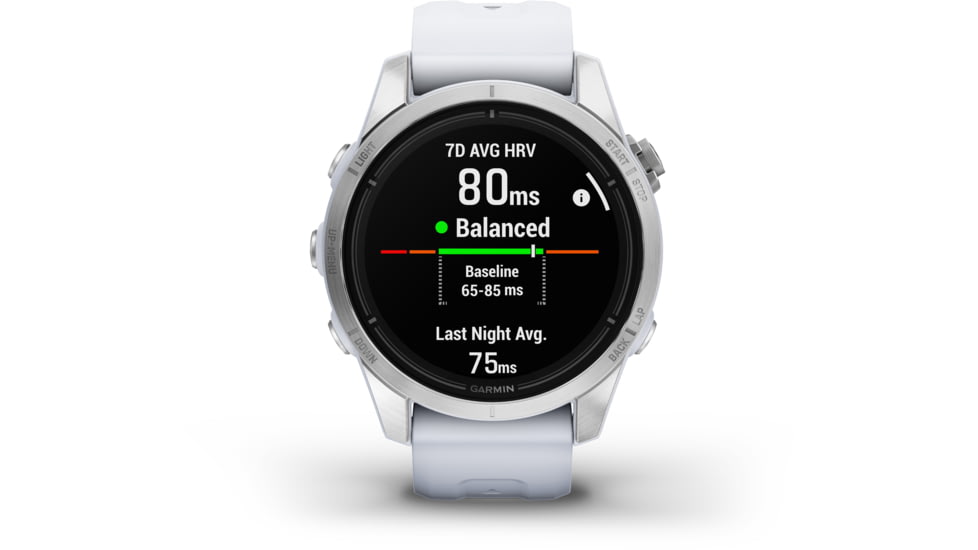 Garmin Epix Pro Gen 2 - Standard Edition Watches, 42mm, Silver w/ Whitestone Band, 010-02802-00