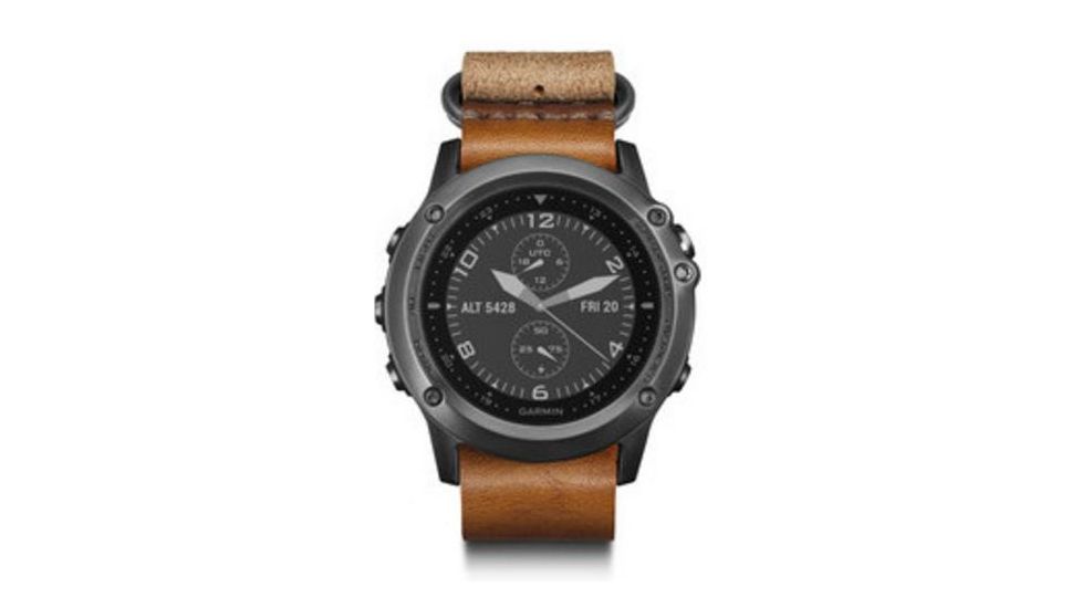 Garmin Fenix 3 Sapphire GPS Training Watch,Gray Bezel w/Leather Strap 010-01338-80