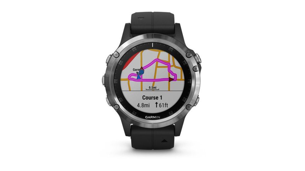 Garmin Fenix 5 Plus, Glass, GPS Watch, NA, Black/Silver 010-01988-10