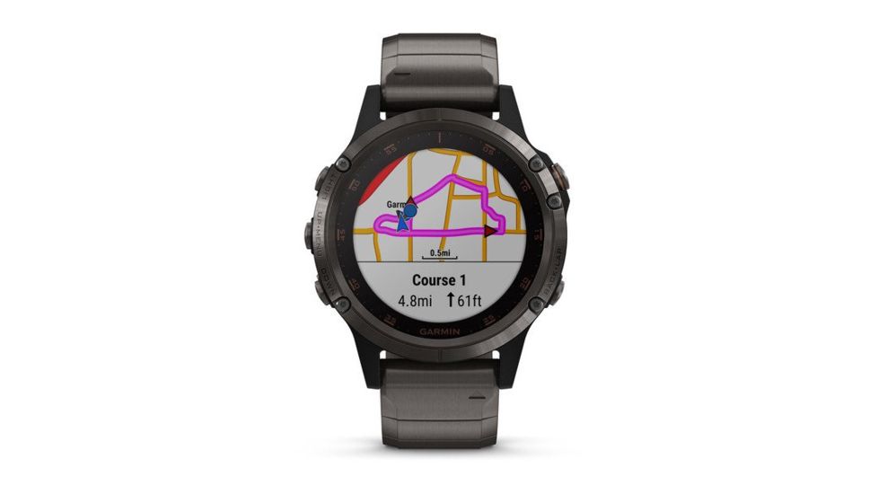 Garmin Fenix 5 Plus, Sapphire, GPS Watch, NA, Carbon Gray/DLC Ti 010-01988-02