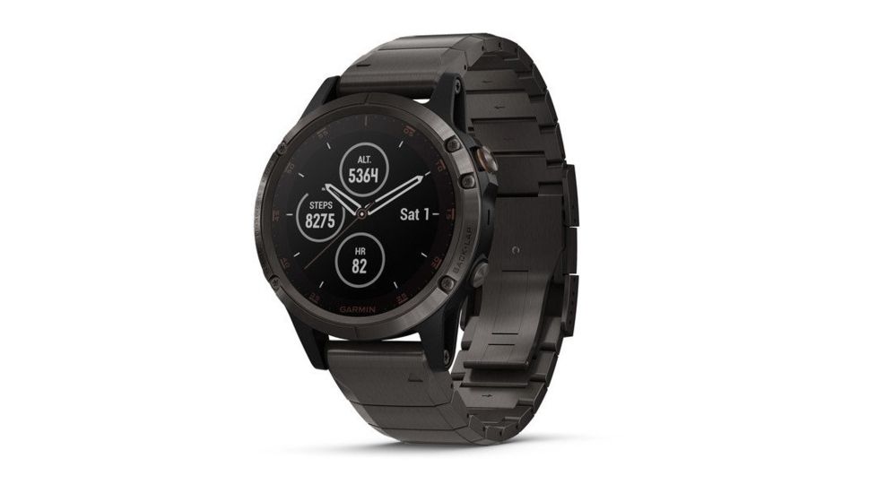 Garmin Fenix 5 Plus, Sapphire, GPS Watch, NA, Carbon Gray/DLC Ti 010-01988-02