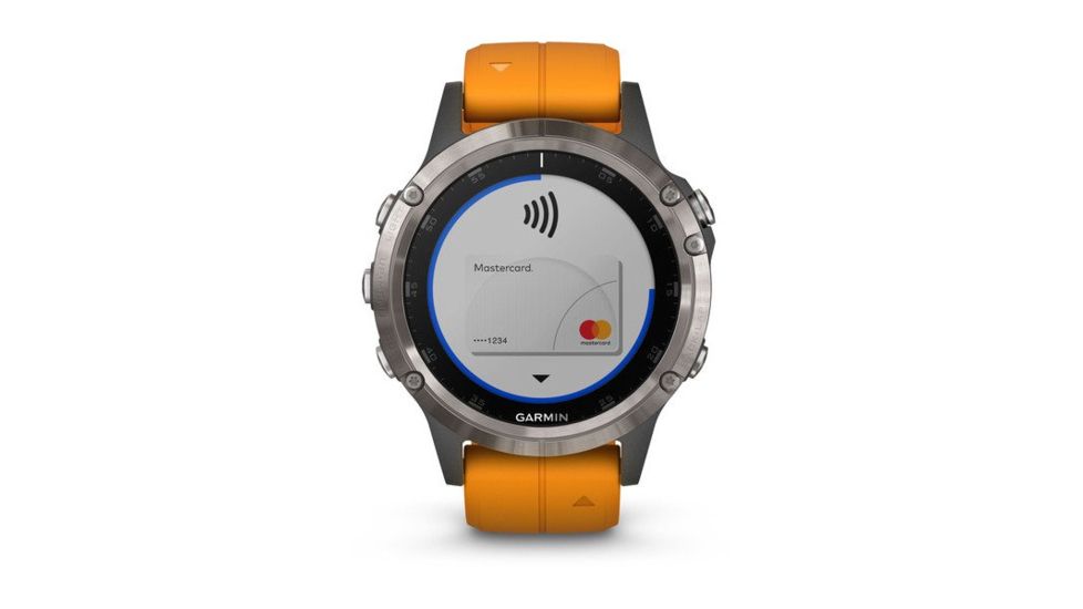 Garmin Fenix 5 Plus, Sapphire, GPS Watch, NA, Ti/Solar Flare Orange 010-01988-04