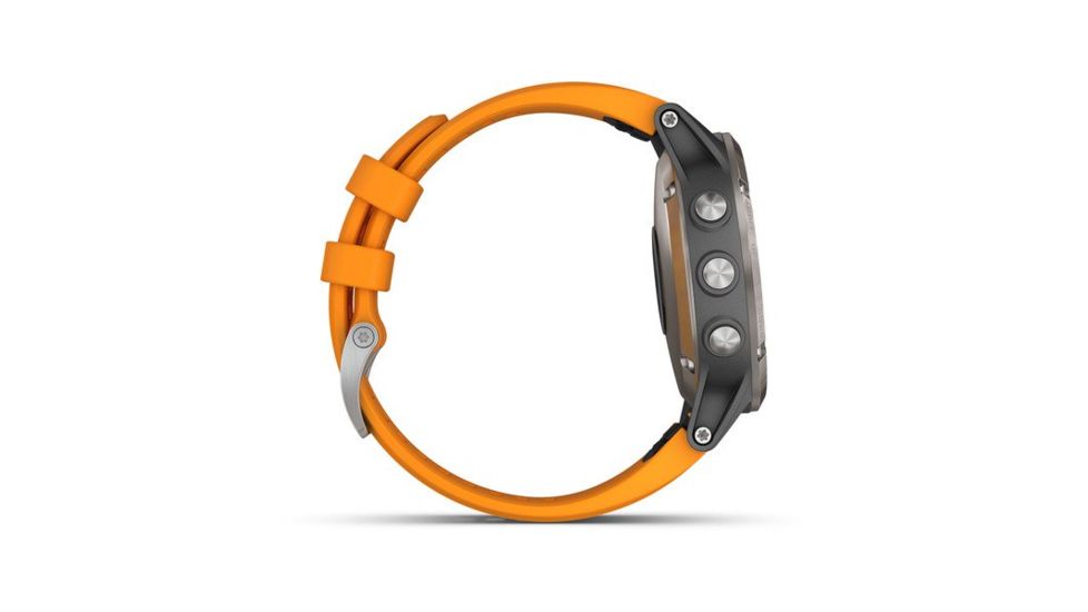 Garmin Fenix 5 Plus, Sapphire, GPS Watch, NA, Ti/Solar Flare Orange 010-01988-04