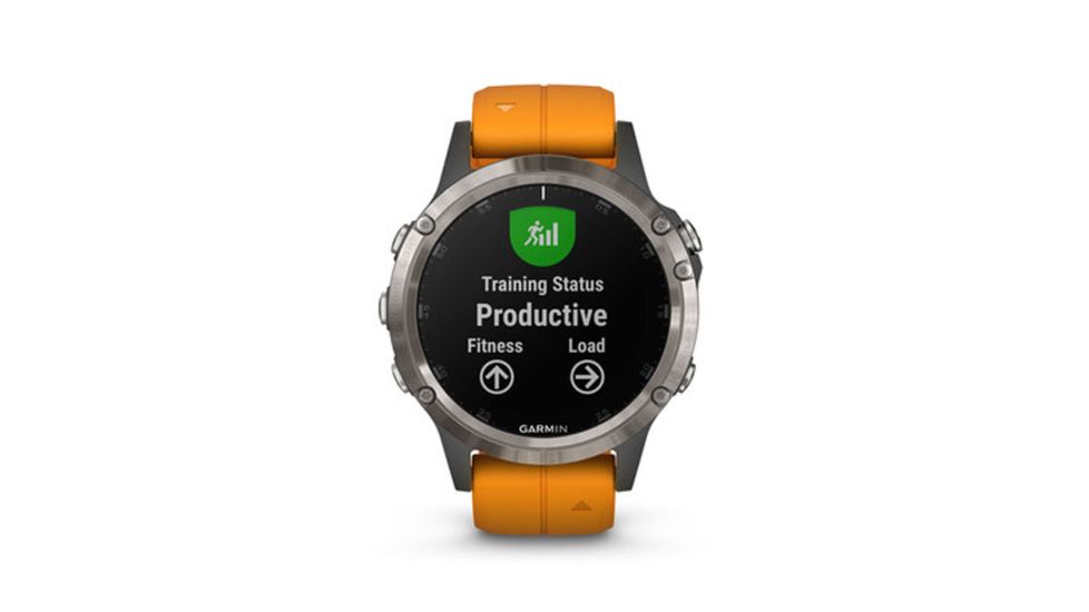 Garmin Fenix 5 Plus, Sapphire, GPS Watch, NA, Ti/Solar Flare Orange 010-01988-04