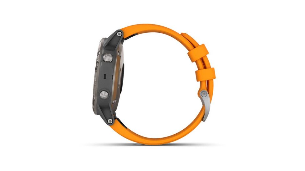 Garmin Fenix 5 Plus, Sapphire, GPS Watch, NA, Ti/Solar Flare Orange 010-01988-04