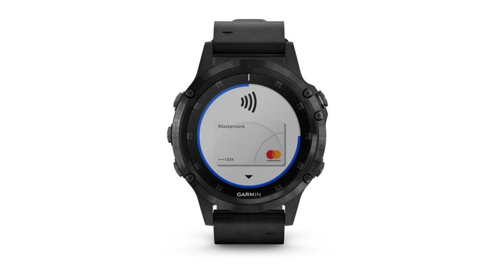 Garmin Fenix 5 Plus, Sapphire, Leather, GPS Watch, NA, Black/Black 010-01988-06