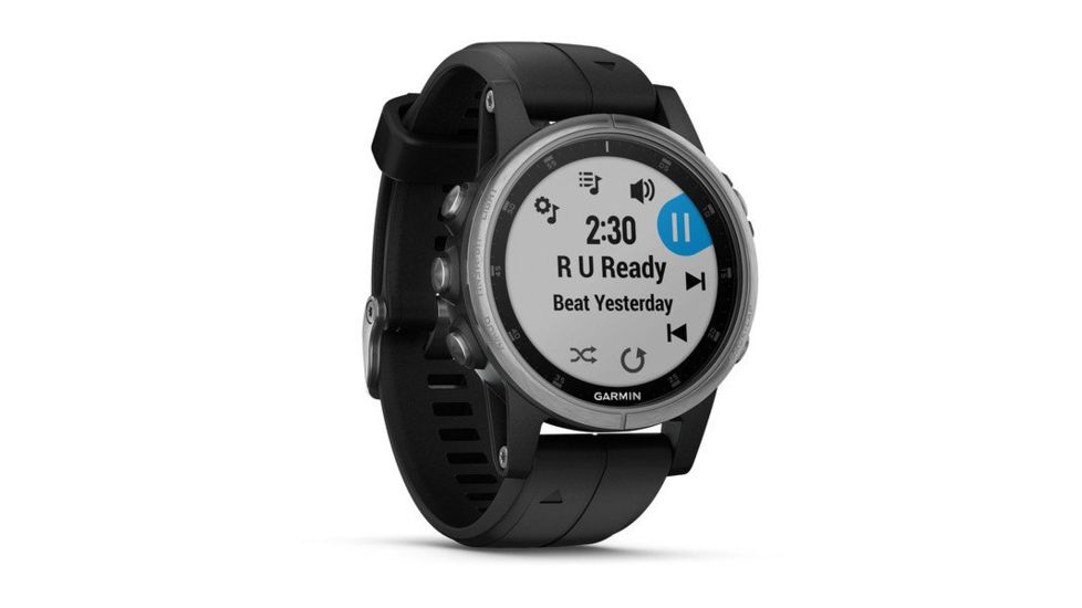 Garmin Fenix 5S Plus, Glass, GPS Watch, NA, Black/Silver 010-01987-20