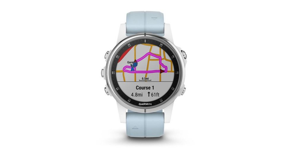 Garmin Fenix 5S Plus, Glass, GPS Watch, NA, White/Sea Foam 010-01987-22