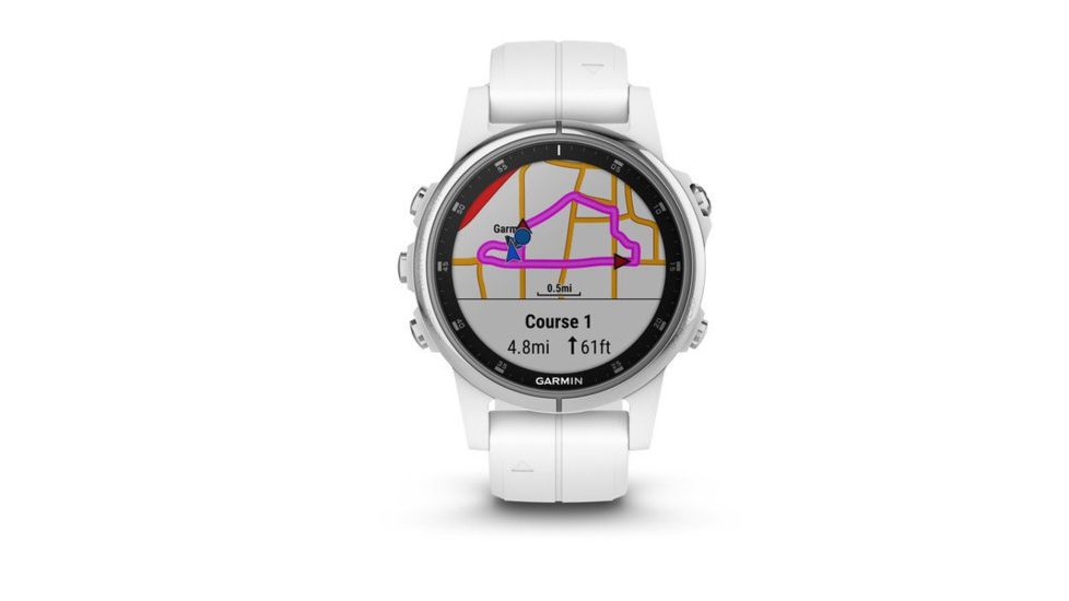 Garmin Fenix 5S Plus, Sapphire, GPS Watch, NA, White/White 010-01987-00
