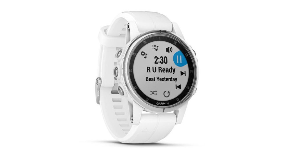 Garmin Fenix 5S Plus, Sapphire, GPS Watch, NA, White/White 010-01987-00