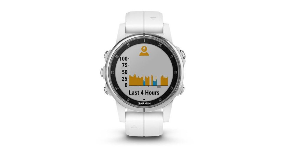 Garmin Fenix 5S Plus, Sapphire, GPS Watch, NA, White/White 010-01987-00