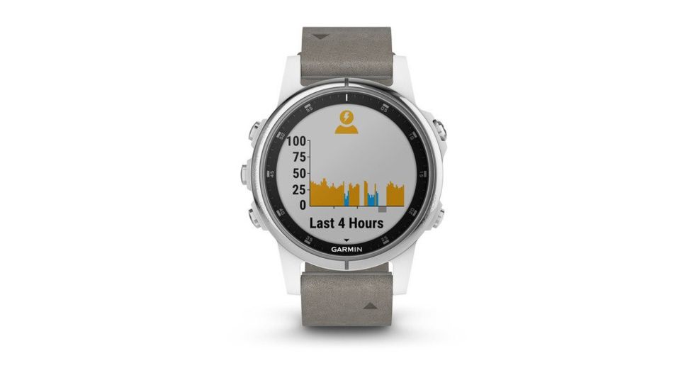 Garmin Fenix 5S Plus, Sapphire, GPS Watch, NA, White/Gray 010-01987-04