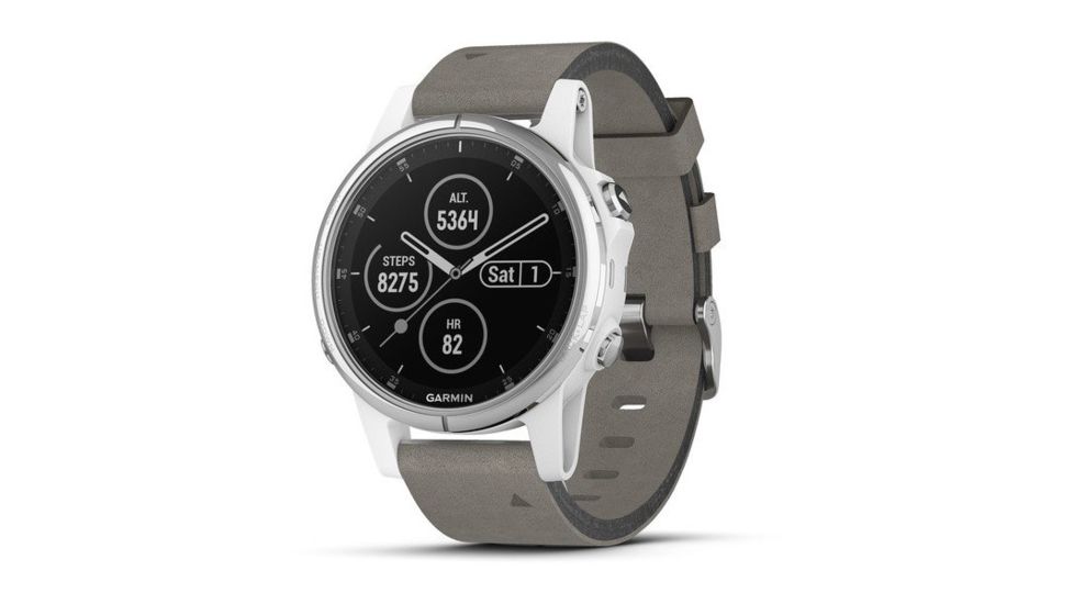 Garmin Fenix 5S Plus, Sapphire, GPS Watch, NA, White/Gray 010-01987-04
