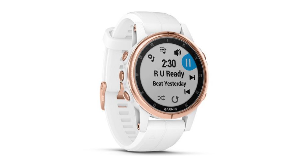 Garmin Fenix 5S Plus, Sapphire, GPS Watch, NA, White Rose Gold/White 010-01987-06