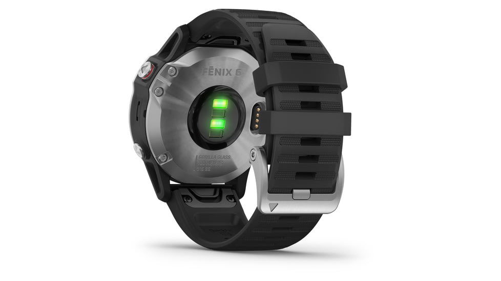 Garmin Fenix 6 Multisport GPS Smartwatch, Silver w/Black Band, 010-02158-00